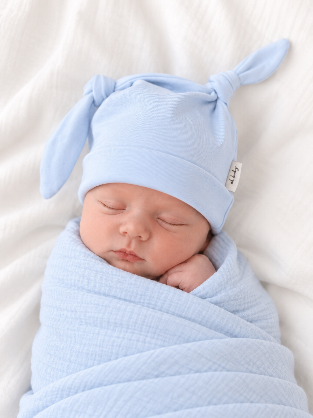 Baby Bear Beanie - Smooth - Blue