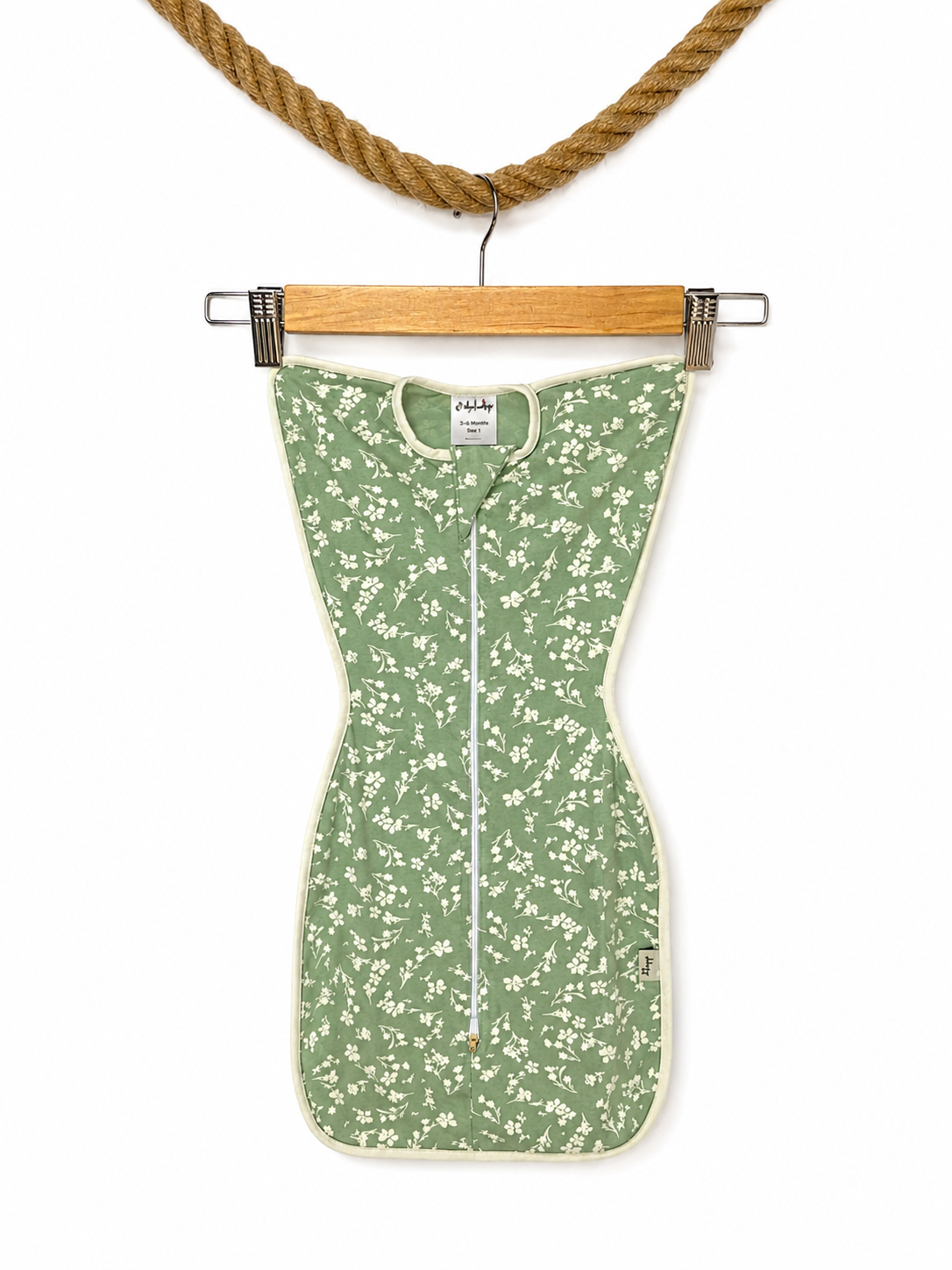 Baby Sleep Swaddle - Double Zip - Sage Floral