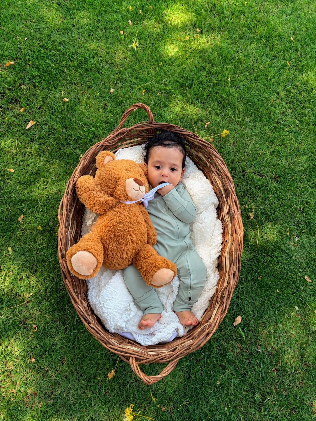Baby Onesie - Smooth Double Zip - Sage Green