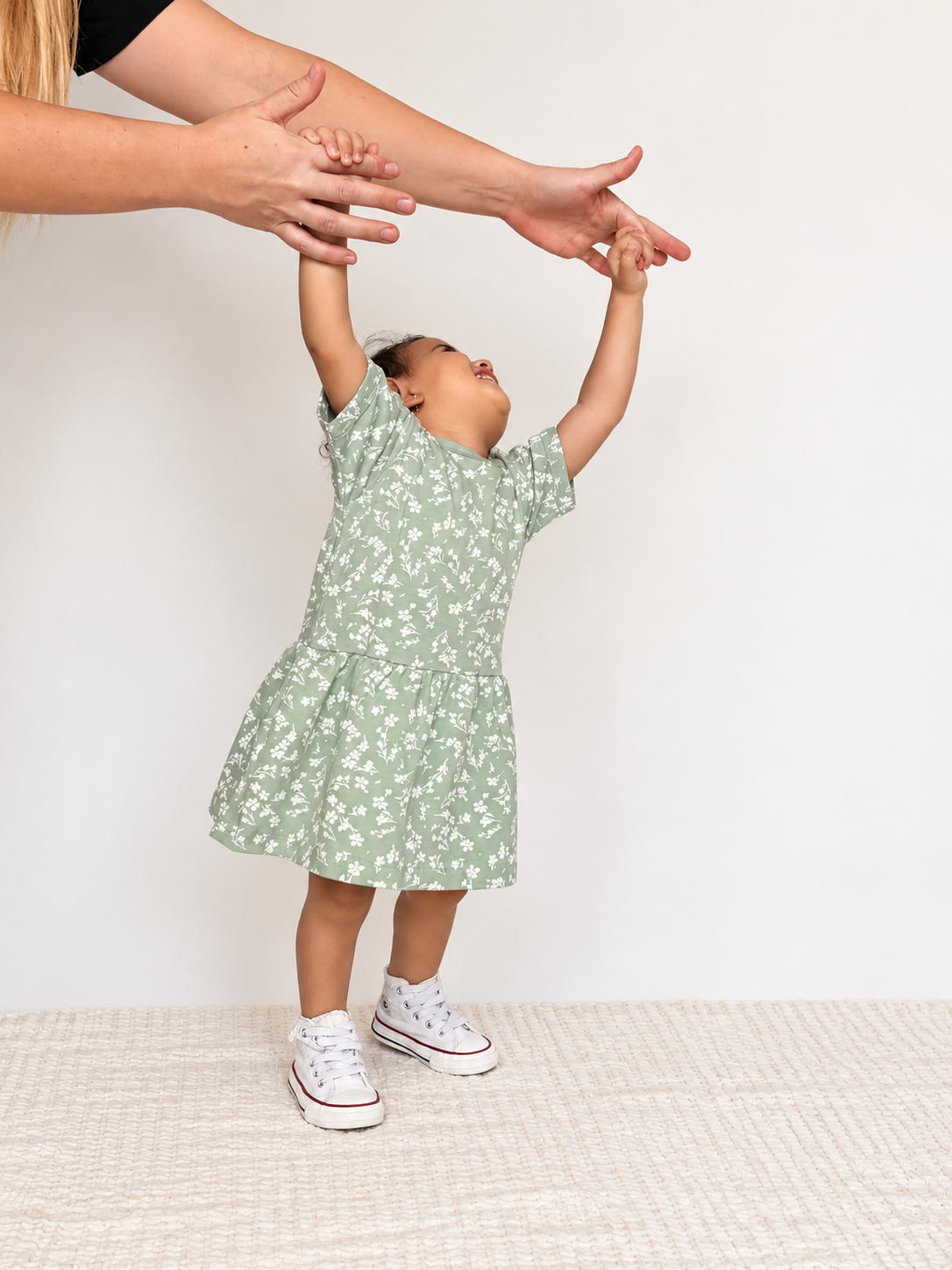 Baby Dress - Smooth - Sage Floral