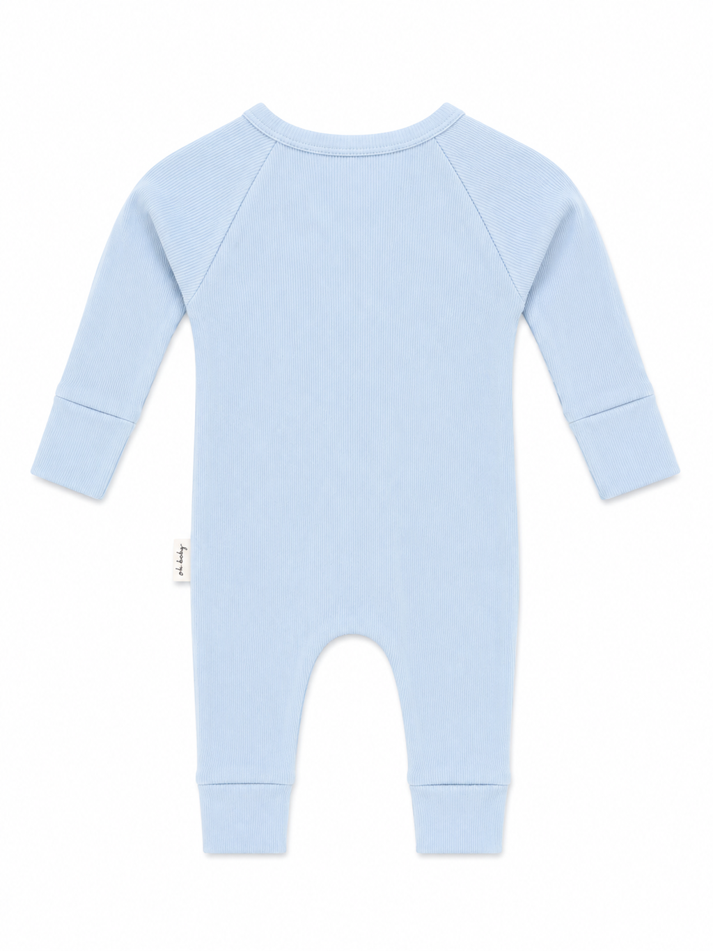 Baby Onesie - Rib Double Zip - Blue