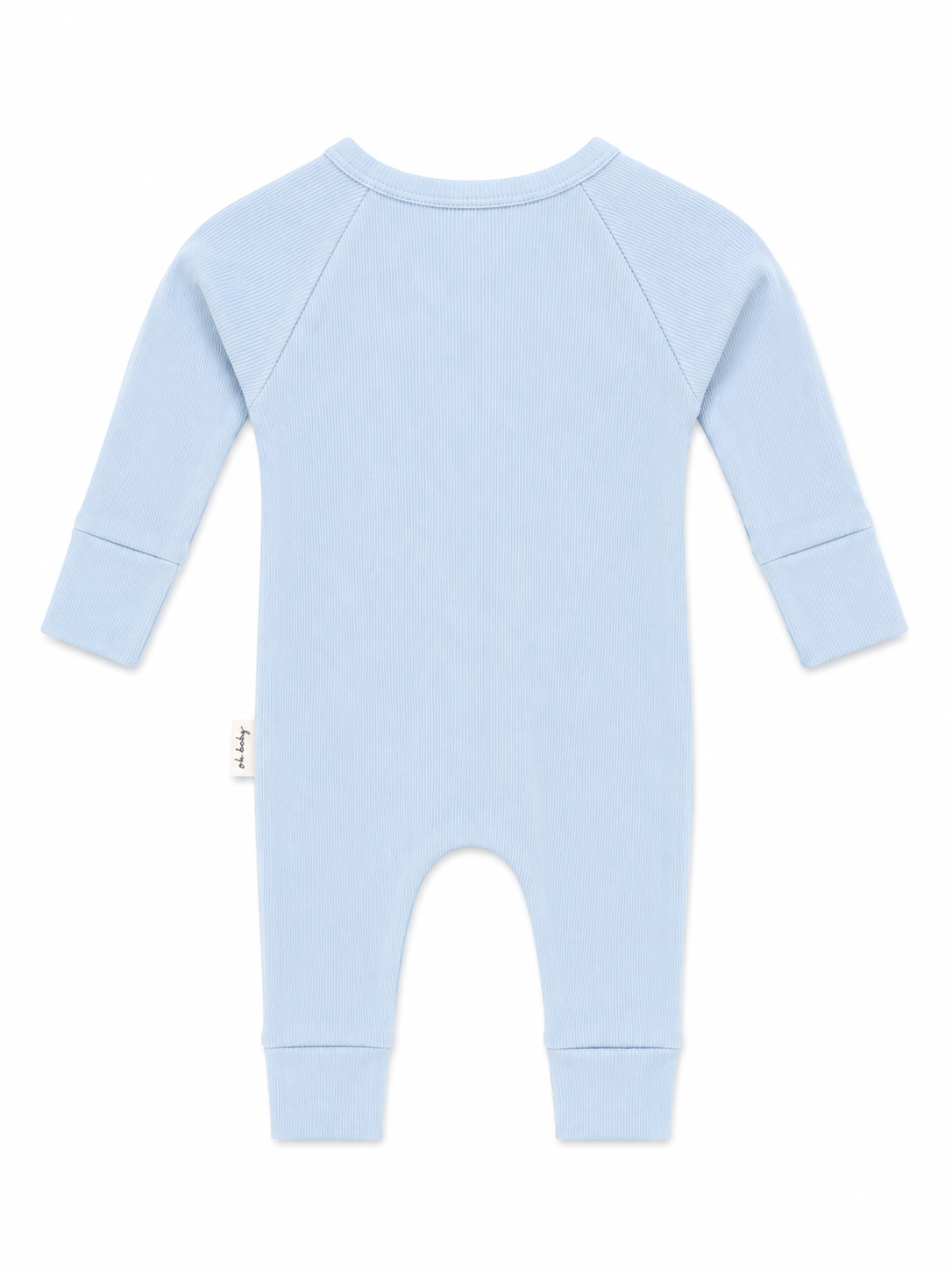 Baby Onesie - Rib Double Zip - Blue