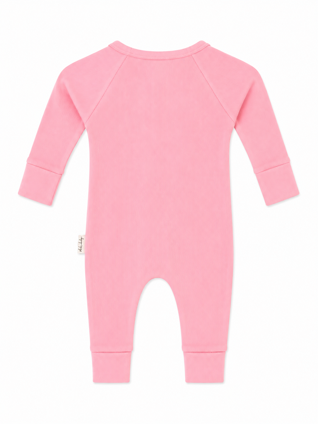 Baby Onesie - Rib Double Zip - Pink