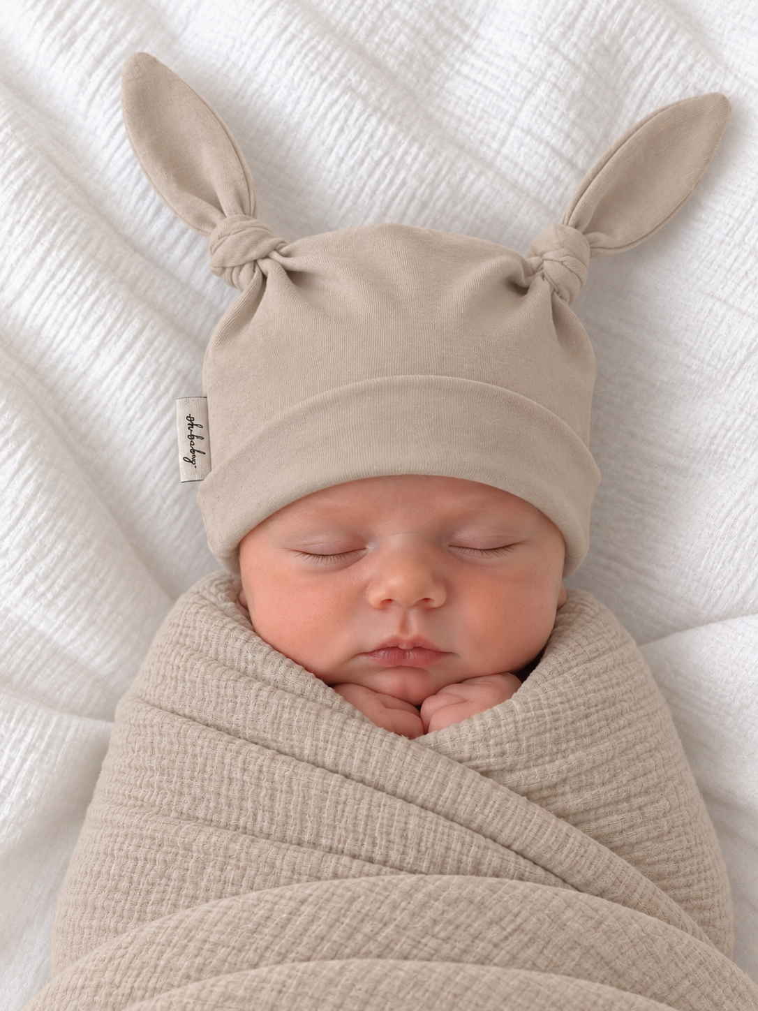 Baby Bear Beanie - Smooth - Latte