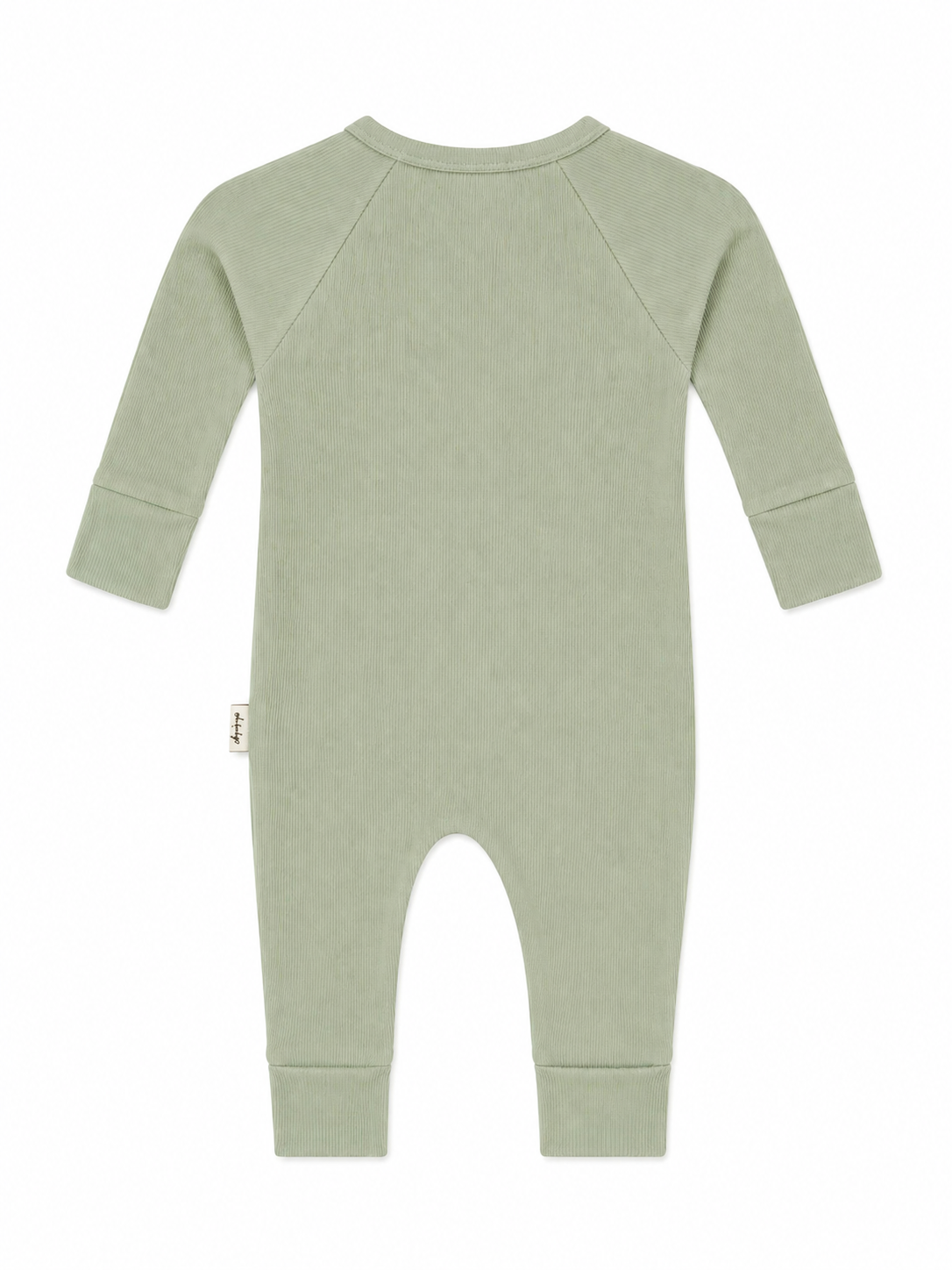 Baby Onesie - Rib Double Zip - Sage Green