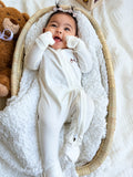 Baby Onesie - Smooth Double Zip - White