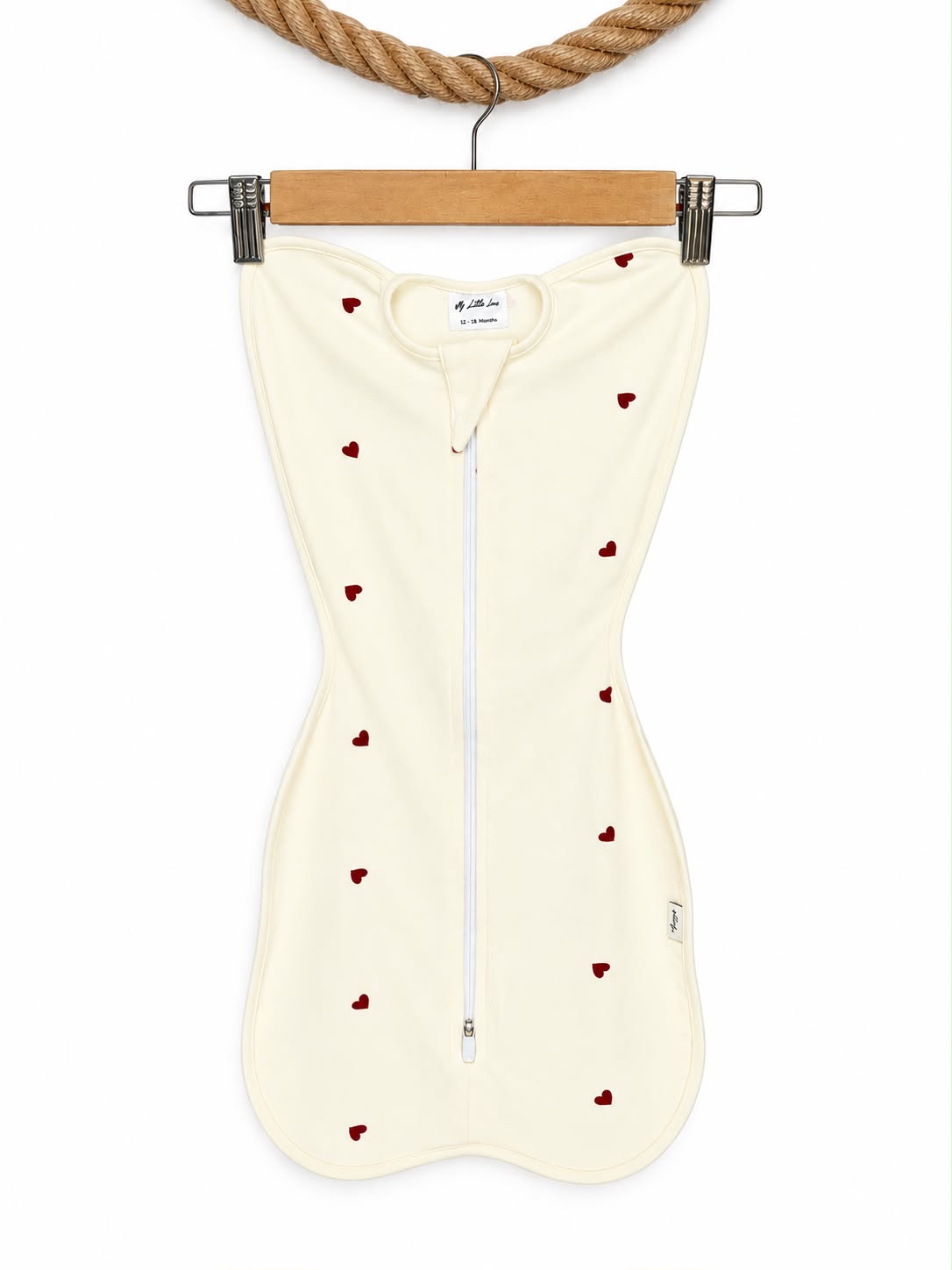 Baby Sleep Swaddle - Double Zip - Hearts