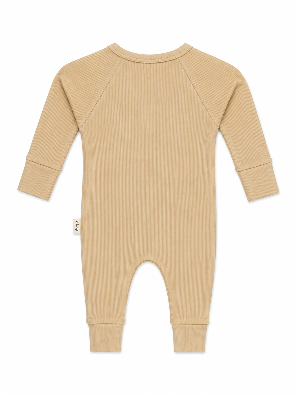 Baby Onesie - Rib Double Zip - Latte