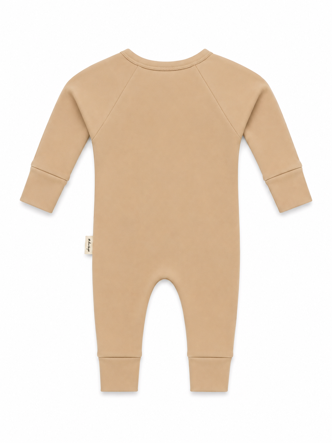 Baby Onesie - Smooth Double Zip - Latte