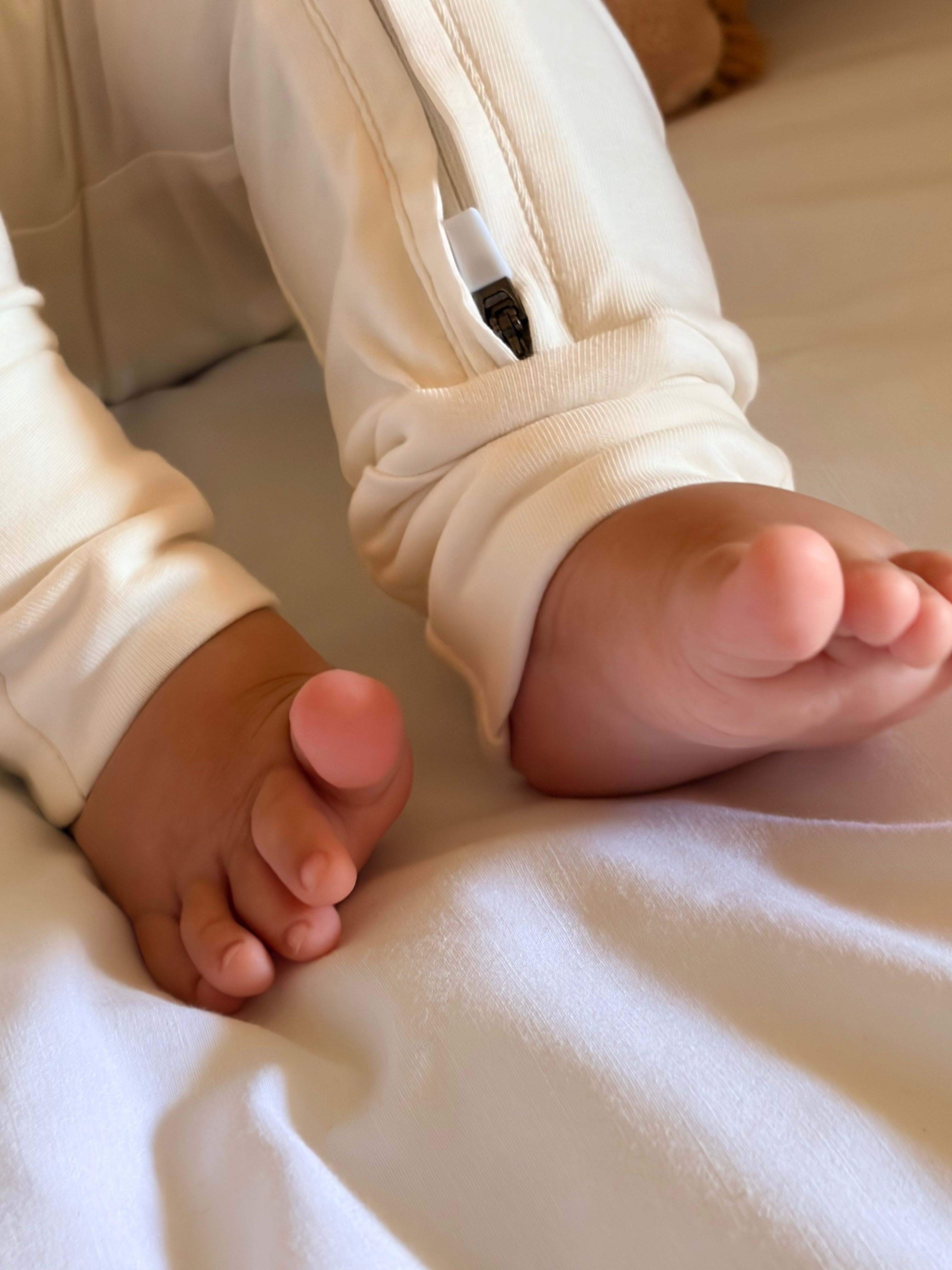 Baby Onesie - Smooth Double Zip - Latte